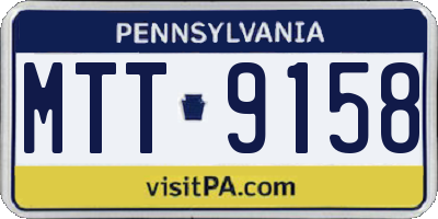 PA license plate MTT9158