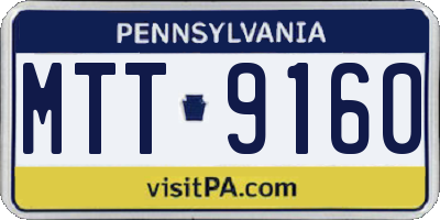 PA license plate MTT9160
