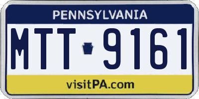 PA license plate MTT9161