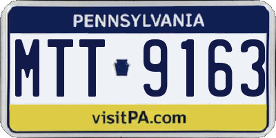 PA license plate MTT9163
