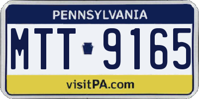PA license plate MTT9165