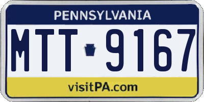 PA license plate MTT9167