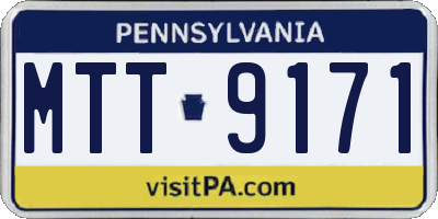 PA license plate MTT9171