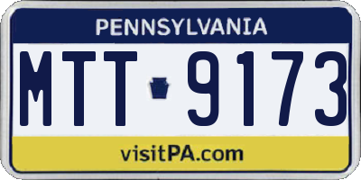 PA license plate MTT9173