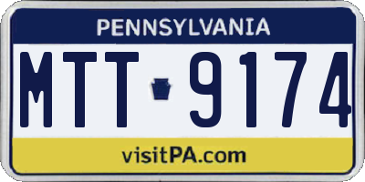PA license plate MTT9174
