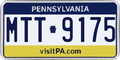 PA license plate MTT9175
