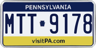 PA license plate MTT9178