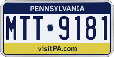 PA license plate MTT9181