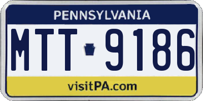 PA license plate MTT9186
