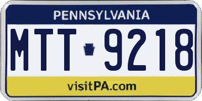 PA license plate MTT9218