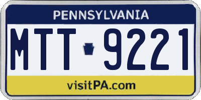 PA license plate MTT9221