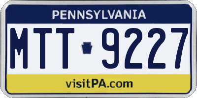 PA license plate MTT9227