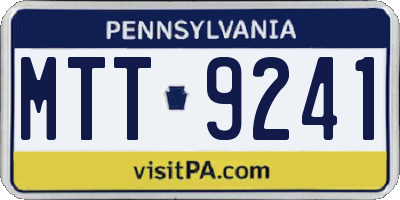 PA license plate MTT9241