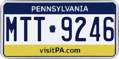 PA license plate MTT9246