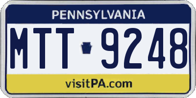 PA license plate MTT9248