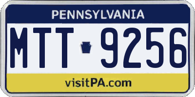 PA license plate MTT9256