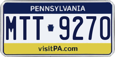 PA license plate MTT9270