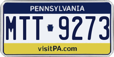 PA license plate MTT9273