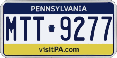 PA license plate MTT9277