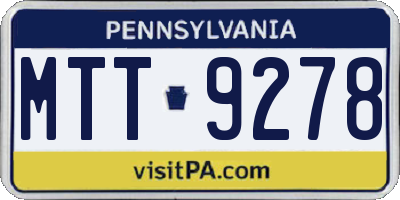 PA license plate MTT9278