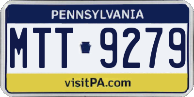 PA license plate MTT9279