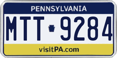 PA license plate MTT9284