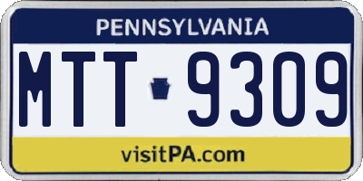PA license plate MTT9309