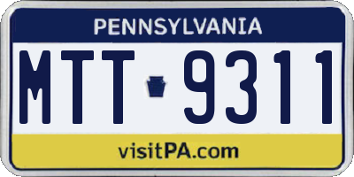 PA license plate MTT9311