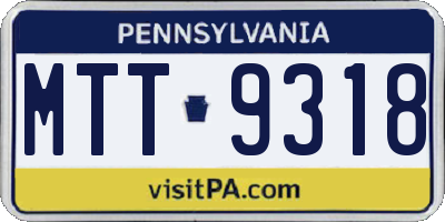PA license plate MTT9318