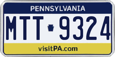 PA license plate MTT9324