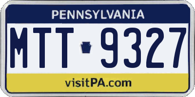 PA license plate MTT9327