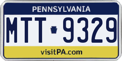 PA license plate MTT9329