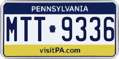 PA license plate MTT9336