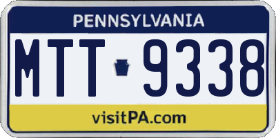 PA license plate MTT9338