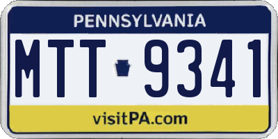 PA license plate MTT9341