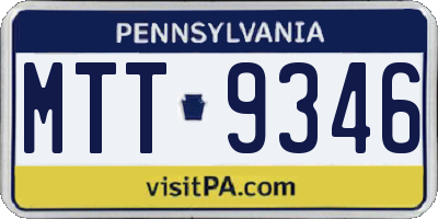PA license plate MTT9346