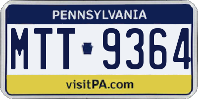 PA license plate MTT9364