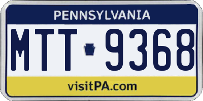 PA license plate MTT9368