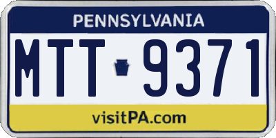 PA license plate MTT9371