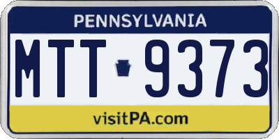 PA license plate MTT9373