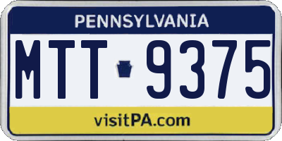 PA license plate MTT9375