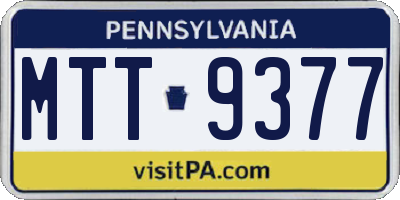 PA license plate MTT9377
