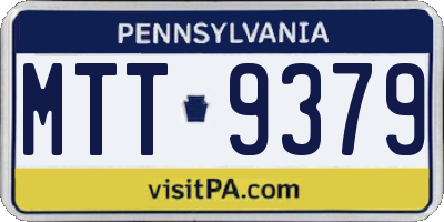 PA license plate MTT9379