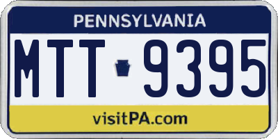 PA license plate MTT9395