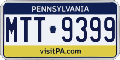 PA license plate MTT9399