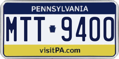 PA license plate MTT9400