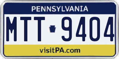 PA license plate MTT9404