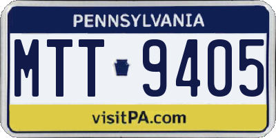 PA license plate MTT9405