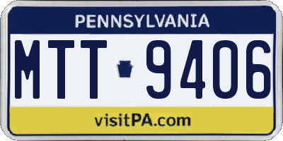 PA license plate MTT9406