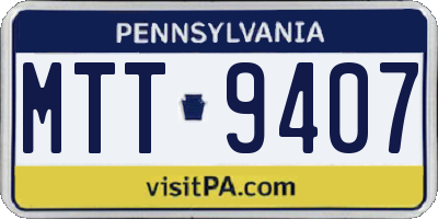 PA license plate MTT9407